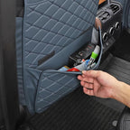 TAIKOO Seat Back Protector + Large Capacity Pocket Storage Organizer,Preventing the Impact of Children Stepping on the Seat Backrest (Blue)
