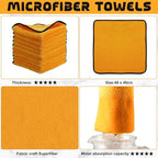 Tallew 12 Pcs Microfiber Towels:16"x16" Microfiber Drying Towels Bulk Micro Fiber Car Cleaning Cloth for Cars Drying Washing Polishing Office Windows Cleaning Household Supplies (Yellow)