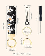 WEESMILE Keychain Wristlet, Stretchy Key Chain for Car Keys with D ring, Cute Scrunchie Wrist Bracelet for Women Men