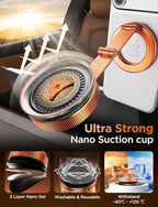 MSXTTLY Magnetic Car Phone Holder – 360° Car Phone Mount with Metal Long Arm & Extended Reach 2026 Tesla Phone Holders for Your Car for iPhone 17 Pro Max 16 15 14 13 12 Plus, Orange