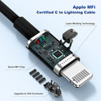 iPhone 14 13 Car Charger, [Apple MFi Certified] 45W Dual Port USB C Rapid Apple Car Adapter with 6ft Type C to Lightning Cable Fast Charging for iPhone 14 Pro/14 Pro Max/14 Plus/13/12/11/X/XS/SE,iPad