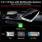 AI Box 3 in 1 Wireless CarPlay Auto Adapter CarPlay Adapter for iPhone&Android Auto,Video Support,TF Card, Magic Box Easy Setup CarPlay Dongle for Factory Wired CarPlay Cars