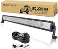 AUXTINGS 32 inch 405W LED Light Bar Triple Row Spot Flood Beam Work Light with Wiring Harness kit Switch for Trucks Tractor 4X4 Boat Off Road Auto Fog Driving Lamp 12V 24V Waterproof IP67