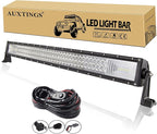 AUXTINGS 32 inch 405W LED Light Bar Triple Row Spot Flood Beam Work Light with Wiring Harness kit Switch for Trucks Tractor 4X4 Boat Off Road Auto Fog Driving Lamp 12V 24V Waterproof IP67