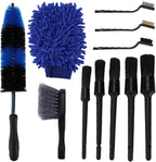 11Pcs Car Cleaning Brush Set, Universal Detailing Brushes Kit for Car Truck, Wheel Hub Tire Engine Compartment Exhaust Pipe Cleaner with Soft and Hard, Includes 5