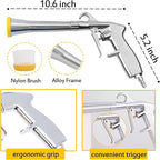 Car Cleaning Gun - High Pressure Air Blow Interior Detailing Kit With Air Duster Blower - Compressor Needed Tools (Silver)