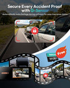 BOTSLAB 4K Dash Cam Front and Rear, 64GB SD Card Included, 170° Ultra Wide 4K+2K Dashcam with ADAS, Night Vision, 24/7 Parking Mode, IMX415 STARVIS Sensor, WDR, 5.8GHz WiFi,Built-in GPS,Loop Recording