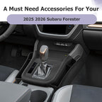 Center Console Organizer Side Pockets Fit for 2025 2026 Subaru Forester Accessories Gear Shift Cover Organizer Seat Gap Storage Box Wireless Charging Silicone Protective Pad (Not for Base & Wildness)