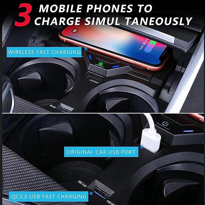 2023 Upgrade Wireless Car Charger for BMW 2 Series (2022-2023) i3/3 Series (2020-2023) i4/4 Series (2021-2023) Center Console Panel, 15W Fast Phone Charging Pad