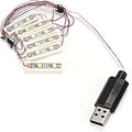 ABS Universal USB LED Light, Car Lights Interior Underglow Kit, Charging Shining Decoration Bricks Bartype Lamp Ambient Lighting for Illumination or Decoration