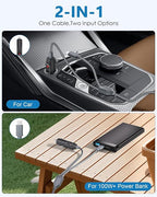Starlink Mini Cable Car Charger USB C to DC Power Cable 2 in 1 Starlink Mini DC Power Cord 100W USB Type-C Car Cigarette Lighter 18AWG 10FT