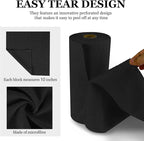wuyaoyao 50PCS Microfiber Cleaning Cloth Roll, 10"×10" Tear Away Microfiber Towels, Reusable Washable Cloth Paper Towels, Multi-Purpose Cleaning Rags for Car Home Kitchen Garage Shop (Black)