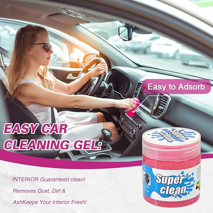 Car Cleaning Gel Car Cleaning Putty Car Putty Car Interior Cleaner Car Slime Car Detailing Kit Car Accessories Gifts for Men Women - （Yellow，Pink）