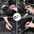 BMLEI 5pcs Car Detailing Brushes Set, Boars Hair Auto Car Detail Brush Kit No Scratch, Ultra Soft Car Duster Brushes Perfect for Interior, Exterior Cleaning, Wheels,Tires,Leather Seats…