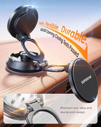 SUPERONE for MagSafe Car Mount Charger, 15W Fast Charging Magnetic Wireless Car Charger [88+LBS Ultra Suction & 2800gf Strong Magnetic] 360° Vacuum Magnetic Phone Holder for iPhone
