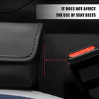 Car Seat Gap Filler Organizer, Leather Vehicle Side Seat Gap Storage Box with Lid for Phone Key Card, L-Capacity Auto Interior Organization, Universal for SUV Sedan Truck (Black)