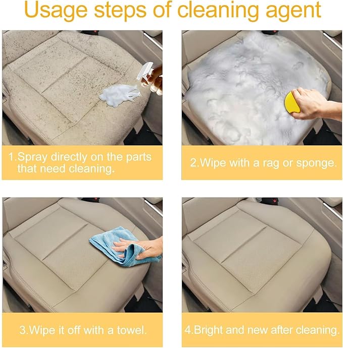 Multi-purpose Foam Cleaner Car Interior Cleaners,Upholstery Cleaners for Cars Seats,Espuma Para Limpiar Asientos De Carro (3, 60ML)