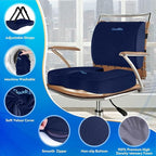 CloudBliss Lumbar Support Pillow & Seat Cushion Set for Office Chair, Desk Chair, Wheelchair & Car – Memory Foam Back Support, Ergonomic Chair Cushions, Sciatica Pain Relief, Home Essentials, Blue