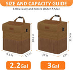 Vankor Car Trash Can for Cute, Bag Bin Hanging Waterproof Automotive Car Garbage Cans Leak Proof Vehicle Trash Can Diamond Pattern-Brown