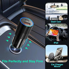 Car Charger USB C, 2 Pack 36W Dual Ports USB-A & USB-C Car Charger Adapter QC/PD 3.0 Fast Charging Cigarette Lighter Phone Plug for iPhone 17 16e 15 Pro Max Galaxy Pixel Android Cargador para Carro
