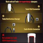 Tesla to J1772 Adapter - 60A 250V Nacs to J1772 Adapter - UL FCC IPX5 Certified Level 2 EVs Charging - Fit for Tesla Wall Connector, Destination & Mobile Chargers