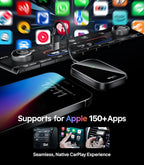 Wigoo 2026 Upgraded Wireless CarPlay Adapter [Plug & Play, 10s Auto Connect] Converts Wired to Wireless CarPlay, No Latency, for Cars from 2015+, for iPhone iOS 10+, Not for Tesla & Android, Pink