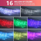16W Car Home Starlight Headliner Kit, Twinkle & Sound Activate RGBW Fiber Optic Lights with APP & Remote Control, Shooting Star Lights for Ceiling Decoration, 500 pcs 9.8ft