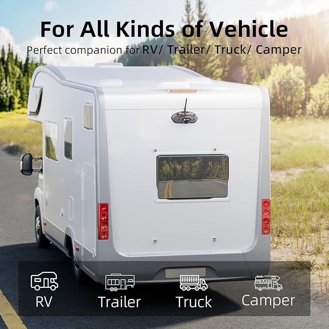 eRapta RV Backup Camera Wireless System for Furrion with 5-Inch Monitor 1080P, 1 Rear Camera, Wide-View, Video Recording, IR Night Vision, IP69 Waterproof, Plug and Play for Camper -AY5