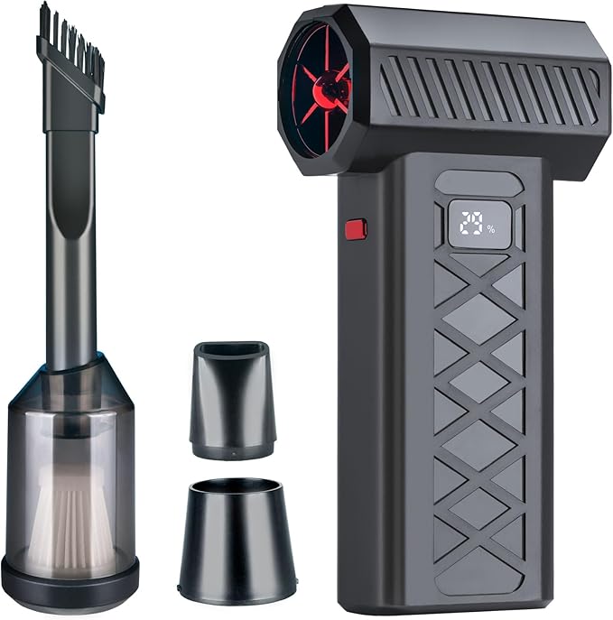 Compressed Air Duster and Car Vacuum Two-in-one，Household mini air blower gun，compressed air duster，Portable Handheld Car Vacuum Cleaner，Ideal for cleaning computers keyboards, outdoor cooling