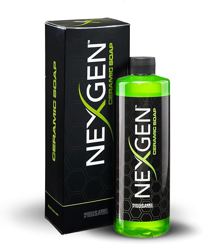 Nexgen Premium Ceramic Soap (16oz) - Dual-Action Formula Car Wash Soap with SiO2 for Cleaning & Protection - Hydrophobic Water-Beading`- Car Cleaning Supplies - Safe for Paint, Glass, Chrome & More