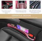 2 PCS Car Seat Gap Filler Organizer, Multifunctional Gap Fillers Between Seat and Center Console, Recessed Storage Organizer Stop Things from Dropping for Car Truck SUV (Red)