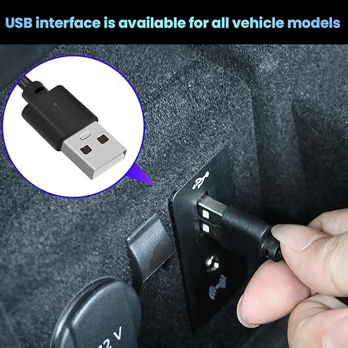 BESULEN Car Interior LED Lights, Automotive Ambient Neon Light Kit with USB Port, Car Accessories, Gifts for Men and Women, 4 in 1 Decoration Lights for Car, Garden, Home, Party