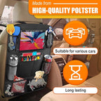 ZIMISI Car Backseat Organizer, Oxford Cloth Kick Mats Back Seat Protector with 9 Pockets & Clear Tablet Holder, Universal Waterproof Car Road Trip Essentials Storage Accessory (1PC)