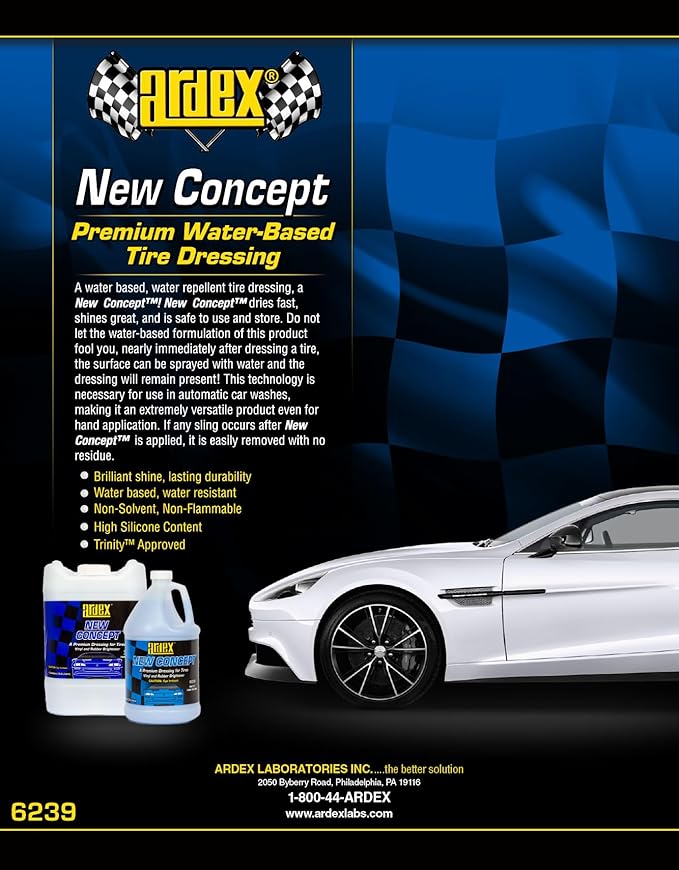 Ardex New Concept Tire & Trim Shine - Vinyl, Dash, Seat, Plastic & Rubber Dressing 32 oz