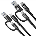 Long USB a to c Cable 20Gbps[10ft 2Pack],2-in-1 USB 3.1 CarPlay Cable Fast Charge & Data Transfer, Compatible with iPhone 16 15 Pro Max, Samsung, SSD