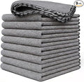 Chemical Guys Microfiber Towels for Cars Microfiber Cleaning Cloth Gray Drying Towels Car Detailing for Wash Interior and Glass, 14 x 12 Inch - 9 Pack