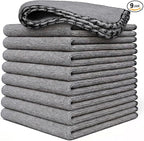 Chemical Guys Microfiber Towels for Cars Microfiber Cleaning Cloth Gray Drying Towels Car Detailing for Wash Interior and Glass, 14 x 12 Inch - 9 Pack