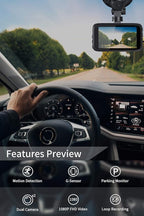 Milerong Dash Cam Front and Rear with Night Vision, Mini 1080P FHD Dash Camera for Cars, G-Sensor, Loop Recording, Parking Monitor, Motion Detection,WDR