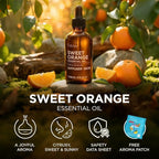 100% Pure Orange Essential Oil - 4 Fl Oz - Orange Oil for Hair, Skin, Diffuser, Aromatherapy & DIY Candle Making Scent