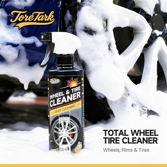 toretark Wheel Cleaner & Tire Cleaner & Rim Cleaner, Professional 3 in 1 Car Wash Iron Remover Cleaning Spray for Car Detailing Supplies 16 Fl Oz