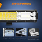 Nilight LED Light Bar 20Inch 288W Flood Spot Combo 28800LM Off Road Driving Lighting with Wiring Harness for Trucks Tractor Trailer Pickup Golf Cart SUV ATV UTV 4x4 Van Camper