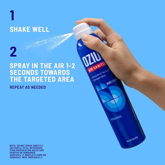 Ozium 0.8 oz. Air Sanitizer & Odor Eliminator for Homes, Cars, Offices and More, Original Scent, Pack of 4