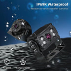 eRapta HD 1080p Backup Camera System Kit, 7-inch Reversing Monitor with Quad Split Recording IP69 Waterproof, Rear View Side View Cameras, Backup Camera for RV Truck/Trailer/Tractor/Box/Camper Y0202