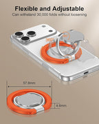 Magnetic Finger Ring for iPhone 17 Pro Max Double-Sided Magsafe Phone Grip with Kickstand Foldable &Rotatable Magsafe Cellphone Gym Loop Holder for Apple 17e 17 Air 16e 16 Pro 16 Plus 15 14 13 12 Mini