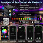 AKEPO 36W 4 Color Twinkle Fiber Optic Starlights Headliner Lights Kit, Optical Fibers Music Sync Bluetooth APP Control Starlight Kit, 1800pcs*13.1ft +240pcs Colorful Shooting Star