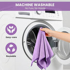 SIFANGKE Microfiber Cleaning Cloth, 12 Pack Purple Cleaning Rags for Housekeeping, Reusable Microfiber Towels for Car, Kitchen, Bathroom and Household Cleaning Supplies, 11.8"X11.8"