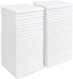 AIDEA Microfiber Cleaning Cloth White 50PK, Cleaning Rags, Lint Free Microfiber Towels, Kitchen Towels Dusting Cloth, Wash Cloths, Dish Rags White, 12"x 12"