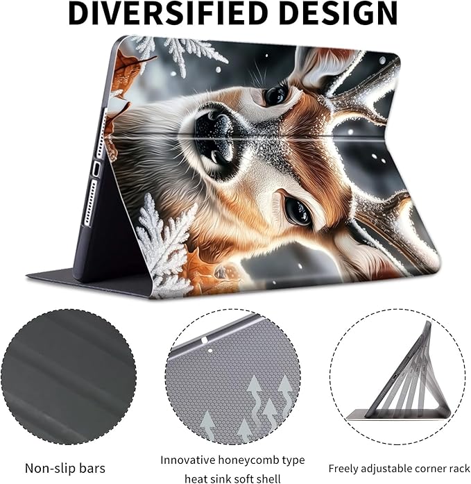 for Kindle 10th Generation Case 2019 Released 6",PU Leather Cute Slim Folio Adjustable Stand Smart Cover with Auto Wake/Sleep Case for 6 Inch Kindle 10th Gen 2019,Cute Deer Winter