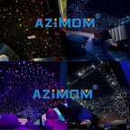 AZIMOM 6LED Colorful Fiber Optic Starlight Headliner Kits 720pcs*0.03in*13.1ft Fiber Strands APP& Remote Control Mix Color Chase Timing Fiber Optic Star Light for Car Home Sky Star Decoration