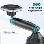 EXELIQ Upgraded Magnetic Cupholder Phone Holder for Car - Ultra Strong N55 Magnets, Flexible Tri-Pivot Cup Phone Mount for Tesla Truck SUV, Compatible with iPhone 17-12 Samsung Android, Not Charger